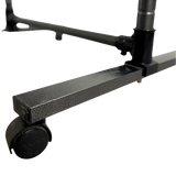 Short clothes hanger with chassis and wheels, heavy-duty rolling clothes hanger, black - V.I.P Digital Presence