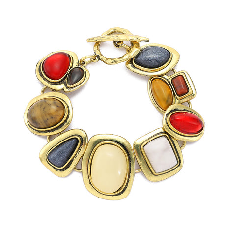 Colorful natural stone crystal glass exaggerated bracelet women's high-end accessory - V.I.P Digital Presence