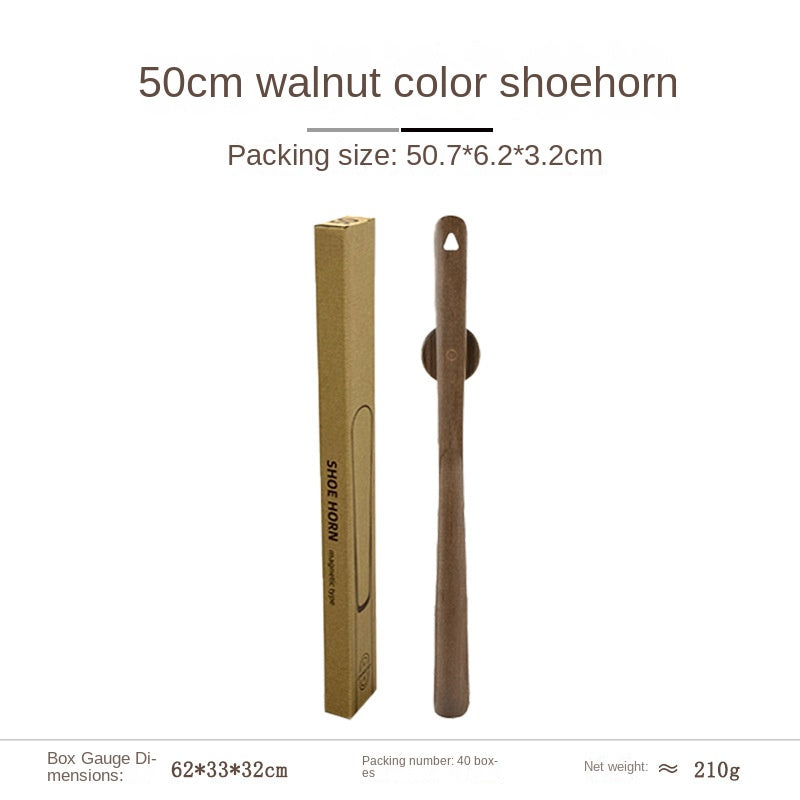 Elderly and Pregnant Women's Shoe Horn - Extended Handle Black Walnut Wood High-Grade Shoe Helper Tool - V.I.P Digital Presence
