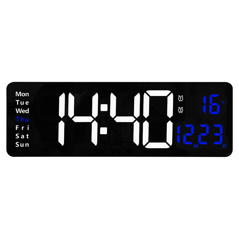 13/16 Inches Large LED Digital Wall Clock ,Wall Mounted Remote Control Temperature Date Week Display Timer Dual Alarm Clock - V.I.P Digital Presence