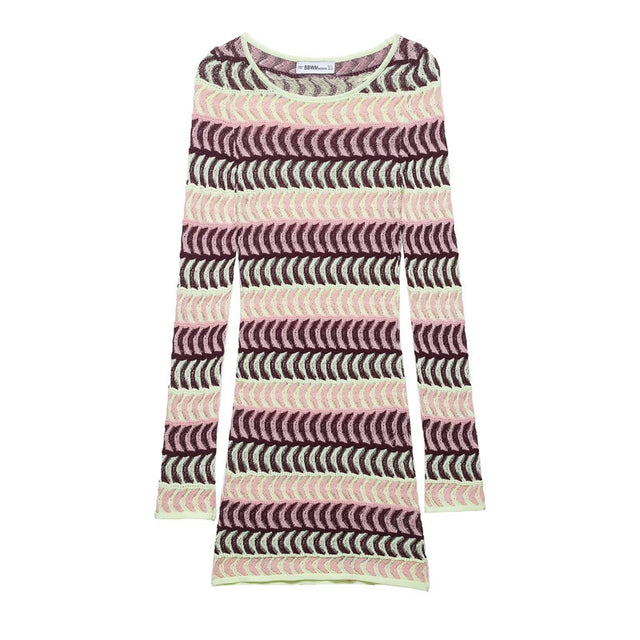 Style Women's Fashion Casual Long Sleeve Fitted Knit Dress - V.I.P Digital Presence