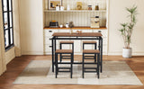 TREXM 5-piece compact bar table with table and stool - modern industrial design (dark brown) - V.I.P Digital Presence