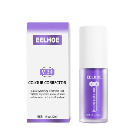 V34 Colour Corrector, Mouth Shine White Clean Stains Shine White Teeth Purple Toothpaste - V.I.P Digital Presence