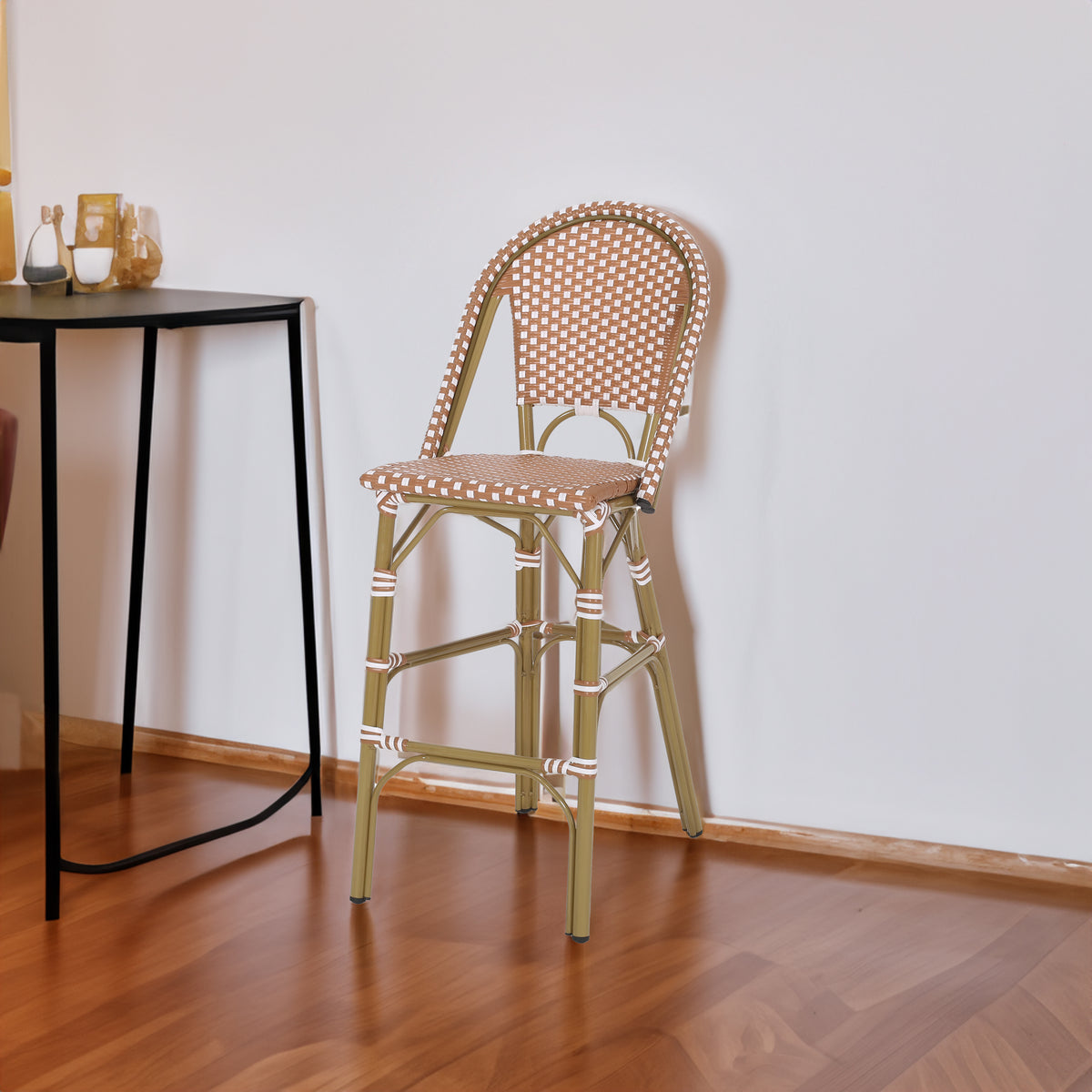Wicker Bar Stool with Aluminum Frame (Set of 2) - V.I.P Digital Presence
