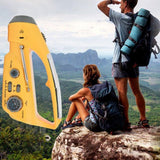 Linterna LED de energía solar con dinamo de manivela, linterna de emergencia para exteriores, luz de camping, radio FM, AM, cargador USB para teléfono