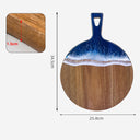 Wood Cutting Board Resin Blue green Wave Pattern - V.I.P Digital Presence