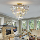 Gold Crystal Chandeliers,5-Tier Round Semi Flush Mount Chandelier Light Fixture,Large Contemporary Luxury Ceiling Lighting - V.I.P Digital Presence