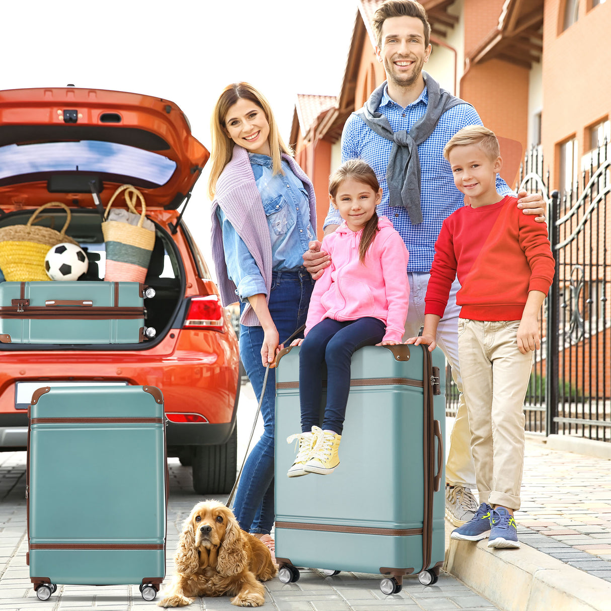 Hardshell Luggage Sets 3 Pieces 20"+28" Luggages and Cosmetic Case Spinner Suitcase with TSA Lock Lightweight,Green - V.I.P Digital Presence