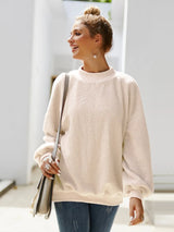Casual round neck long sleeved velvet shirt women's top velvet shirt - V.I.P Digital Presence