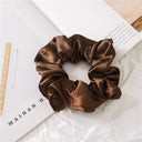 Women Silk Scrunchie Elastic Handmade Multicolor Hair Band Ponytail Holder Headband Hair Accessories 1PC Satin Silk Solid Colo - V.I.P Digital Presence