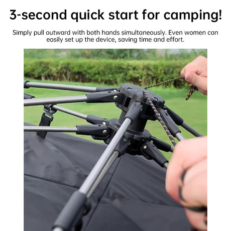 Outdoor 3-4 person one-touch quick-set tent, suitable for beach, fishing, family trips, picnics, parks, UV-resistant with sunsha - V.I.P Digital Presence