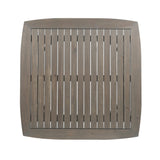 Outdoor Square Acacia Wood Table with Straight Legs, Gray - V.I.P Digital Presence