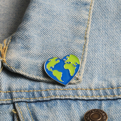 Earth Heart Enamel Pins Protect the Earth Ecology Metal Badge Love Green Earth Brooches Unisex Fashion Jewelry accessories - V.I.P Digital Presence