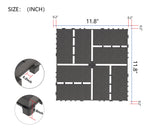 Plastic interlocking deck tiles, 44 terrace deck tiles, 12 "x12" square waterproof terrace floor tiles, gray - V.I.P Digital Presence