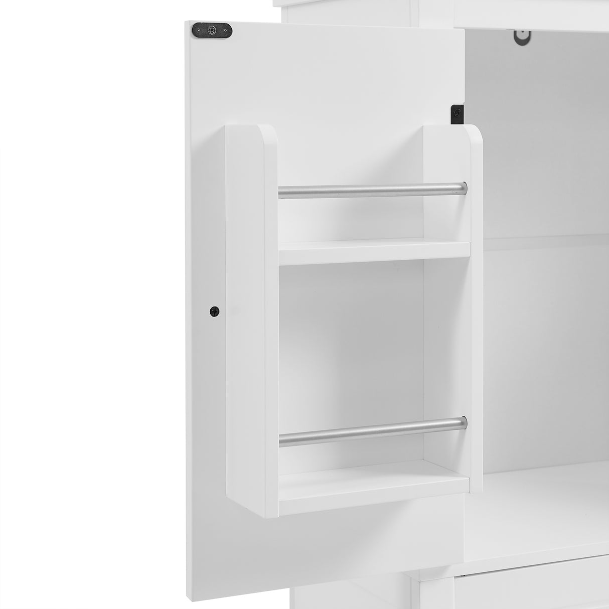Bathroom floor storage cabinet, bathroom storage unit, 4-door independent cabinet, adjustable shelf, adaptive shelf, white - V.I.P Digital Presence