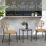 3 Pieces Of Luxury Outdoor Wicker Furniture - Patio Bistro Style Table And Chair Combination - V.I.P Digital Presence