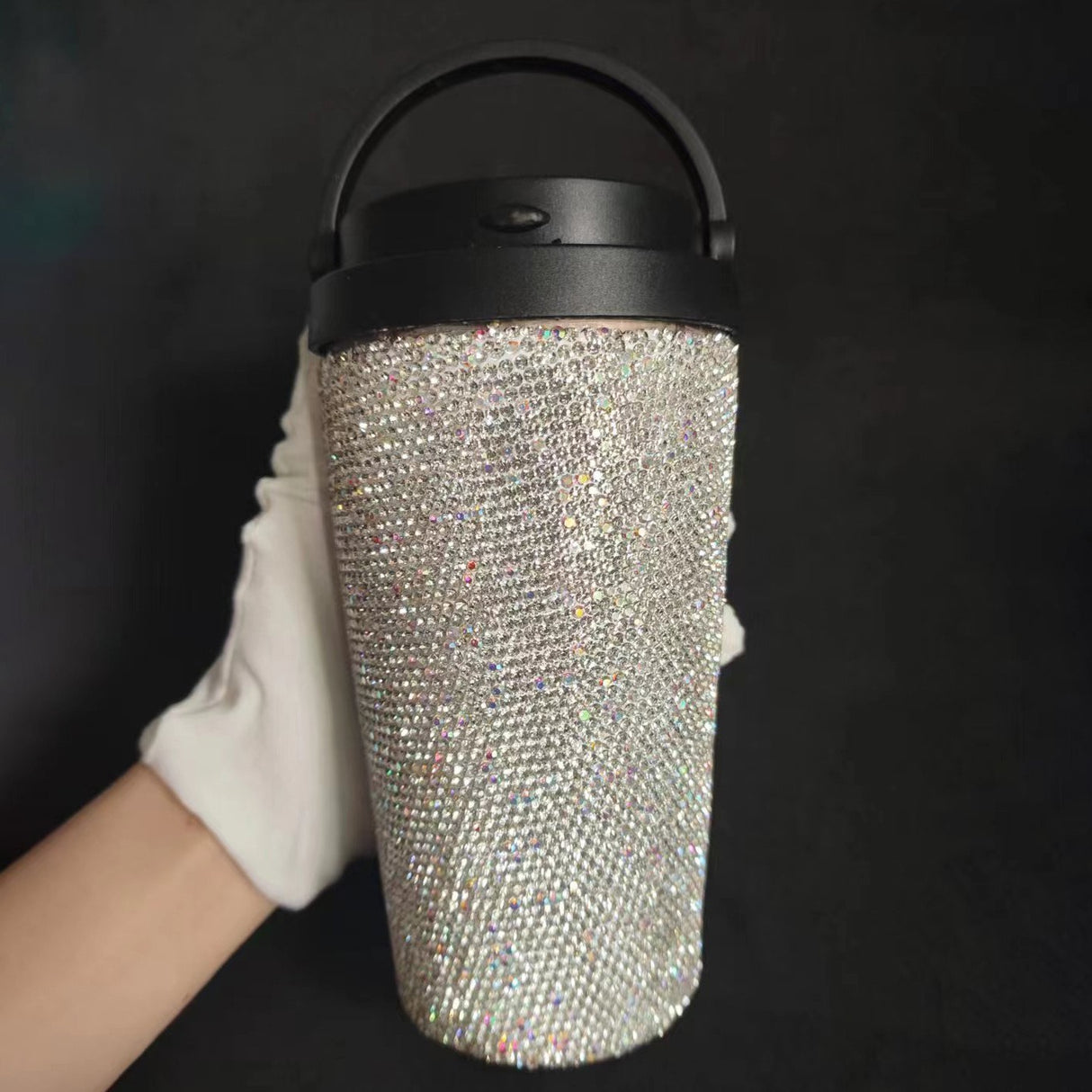 Diamond inlaid vacuum stainless steel coffee cup creative handle insulated cup vacuum portable car cup - V.I.P Digital Presence