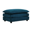 Chenille Fabric Ottomans Footrest to Combine with 2 Seater Sofa, 3 Seater Sofa and 4 Seater Sofa, Blue Chenille - V.I.P Digital Presence