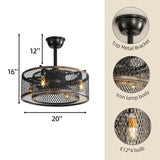 20 inch Caged Ceiling Fan with Lights - V.I.P Digital Presence