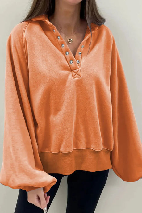 Half Snap Long Sleeve Sweatshirt - V.I.P Digital Presence