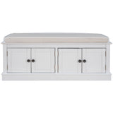 TREXM storage table with 4 adjustable doors and shelves, detachable padded shoe stand (white) - V.I.P Digital Presence
