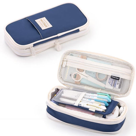 Macaron color block can transform into a large capacity upgraded pencil case stationery - V.I.P Digital Presence