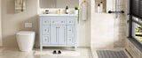 36 inch bathroom vanity with resin sink combination set with 6 drawers and 2 cabinets, storage cabinet vanity set, light blue - V.I.P Digital Presence