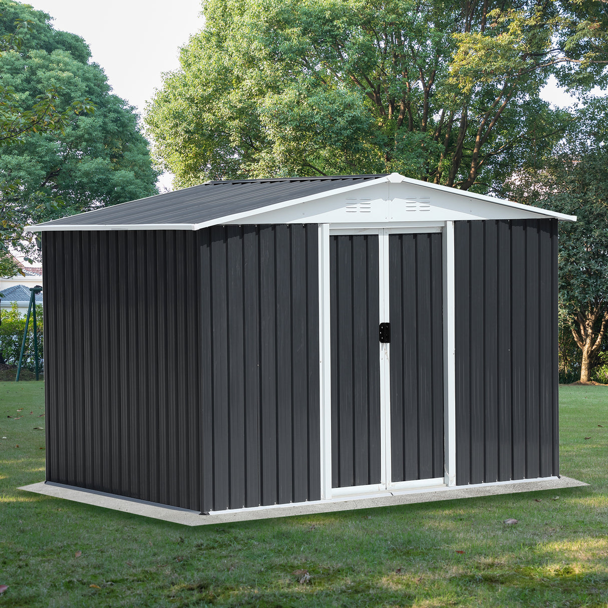 GO 47.2" Large Wooden Dog House Outdoor, Outdoor & Indoor Dog Crate, Cabin Style, With Porch, 2 Doors - V.I.P Digital Presence