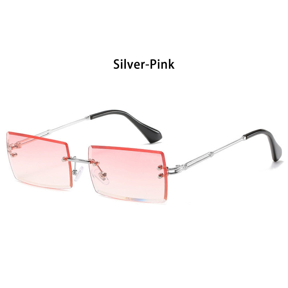 Trendy Men Women Summer Rimless Sunglasses Fashion Small Rectangle Sun Glasses Traveling Style UV400 Shades Eyewear - V.I.P Digital Presence