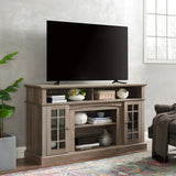 Classic TV Media Stand Modern Entertainment Console for TV Up to 65" with Open and Closed Storage Space Gray Wash - V.I.P Digital Presence