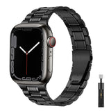Suitable For Apple Watch S 3 4 5 iwatch S 7 8 9 Stainless Steel Metal Fine Steel Watch Chain With Five Beads - V.I.P Digital Presence