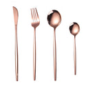 Portuguese Stainless Steel Knife Fork Spoon Golden Steak Knife Fork Set Four-Piece Tableware Set - V.I.P Digital Presence