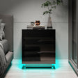 Nightstand with 3 Storage Drawers,Led Lights, End Table for Bedroom Furniture - V.I.P Digital Presence
