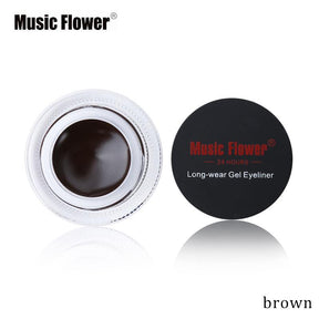 Music Flower Brand Black Waterproof Eyeliner Gel Makeup Cosmetic Gel Eye Liner With Brush 24 Hours Long-lasting - V.I.P Digital Presence
