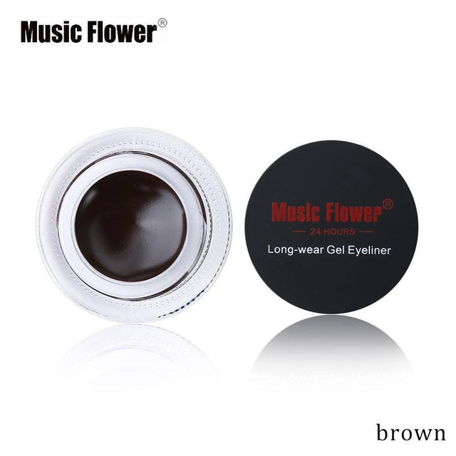 Music Flower Brand Black Waterproof Eyeliner Gel Makeup Cosmetic Gel Eye Liner With Brush 24 Hours Long-lasting - V.I.P Digital Presence