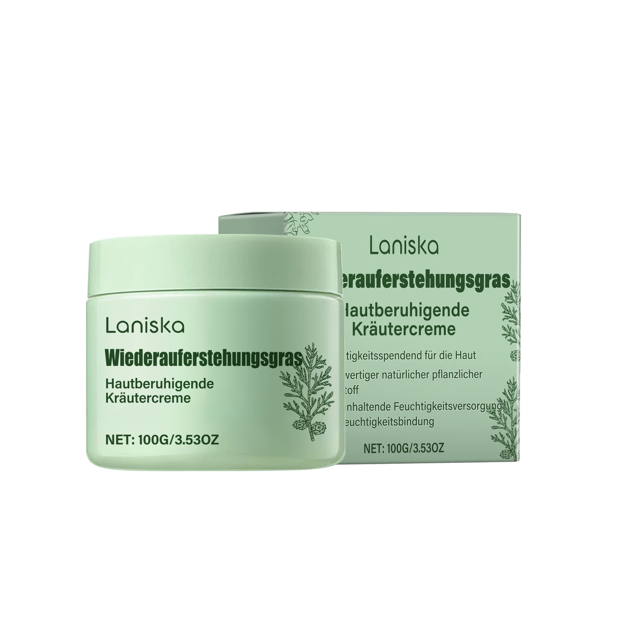 Crema calmante a base de hierbas que alivia y nutre la piel irritada con una crema de tratamiento corporal.