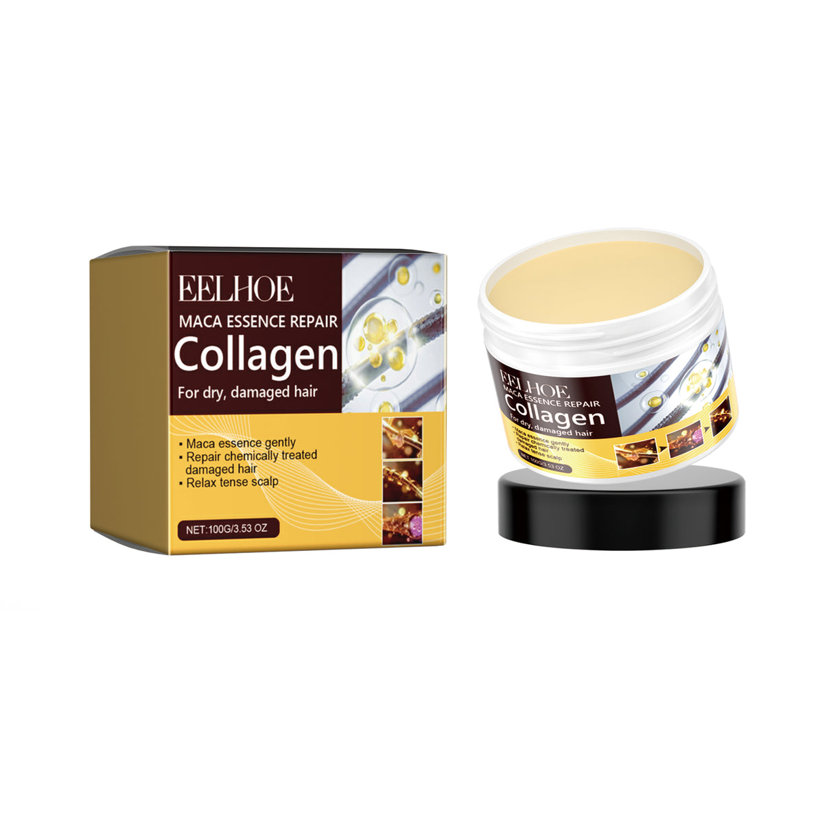 Maca Essence Repair Collagen, Repair Dry Short-Tempered Knot Hair Strong Moisturizing Smooth Hair Film - V.I.P Digital Presence
