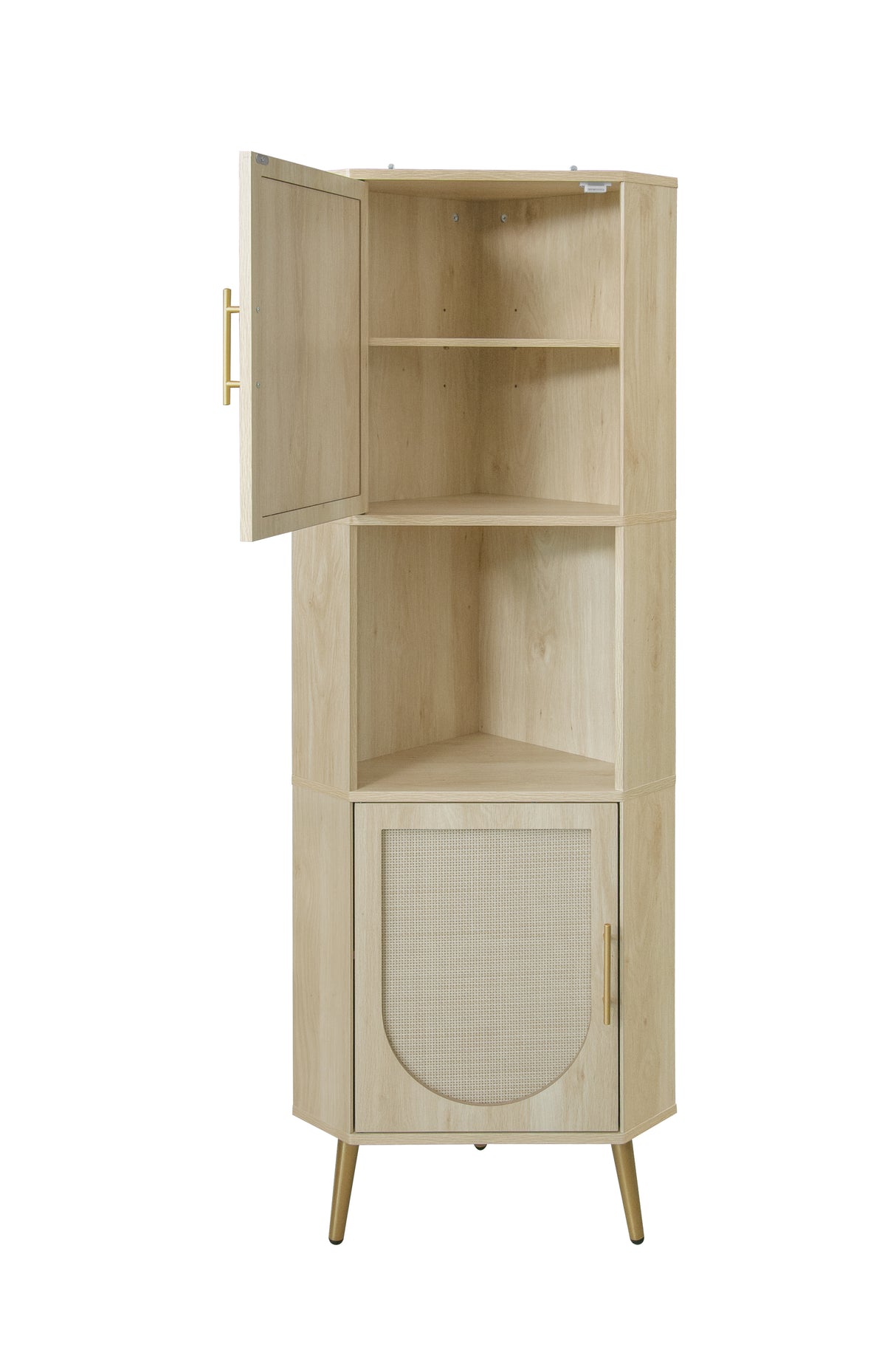 Corner cabinet ,Rattan door,Freestanding Corner Tables For Small Spaces, Corner Shelf Stand For Living Room, Kitchen, Bathroom - V.I.P Digital Presence