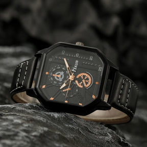 Fashion New Double Layer Square Shell Belt Casual Men's Sports Bracelet Set Quartz Watch - V.I.P Digital Presence