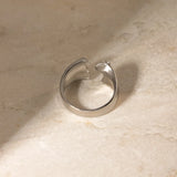Stainless Steel Inlaid Rhinestone Bypass Ring - V.I.P Digital Presence
