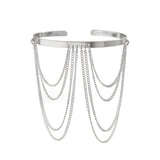 Punk style chain arm bracelet ethnic arm chain with adjustable opening - V.I.P Digital Presence