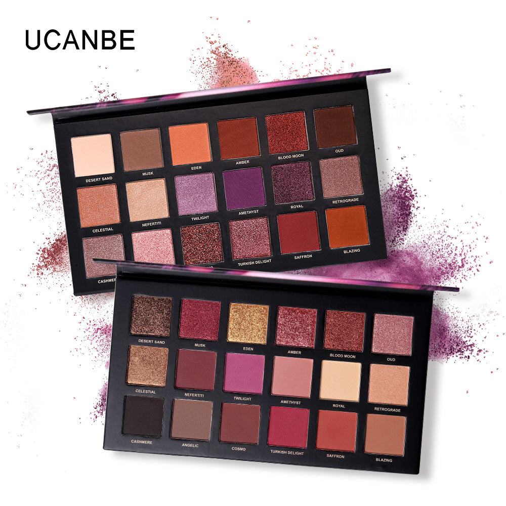 Ucanbe New 18 color rose gold eye shadow plate huda desert plate mashed potatoes Mermaid Ji Jin eye shadow makeup - V.I.P Digital Presence