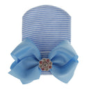 European and American Big Bow Glittering Diamond Pink Stripe Girl Baby Knitted Hat Newborn Baby Pullover Hat - V.I.P Digital Presence