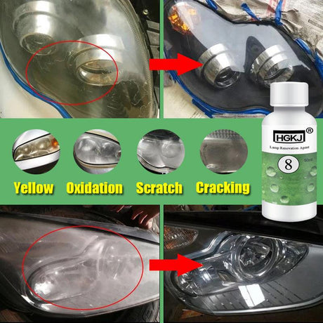 20/50ML HGKJ-8 Car Headlight Cleaning Fluid Repair Refurbishment Fluid Detergent Car Light Cleaner - V.I.P Digital Presence