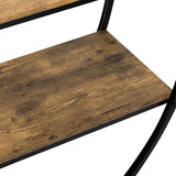 TREXM Rustic Industrial Design Demilune Shape Textured Metal Distressed Wood Console Table (Distressed Brown) - V.I.P Digital Presence