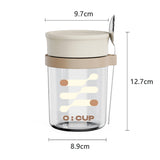 Glass oatmeal breakfast cup home milk cup with spoon bowl water cup with coffee cup - V.I.P Digital Presence