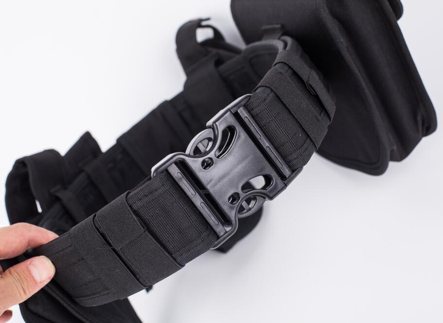 7 pcs Tactical Duty Belt Black Law Enforcement Hutning Equipment System Waist Gun Holster Flashlight Pouch set - V.I.P Digital Presence