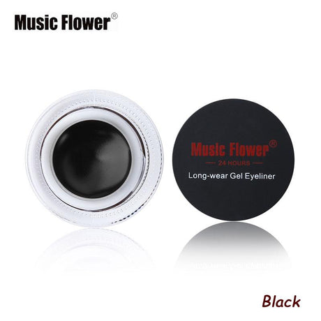 Music Flower Brand Black Waterproof Eyeliner Gel Makeup Cosmetic Gel Eye Liner With Brush 24 Hours Long-lasting - V.I.P Digital Presence
