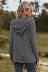 Drawstring Dropped Shoulder Hooded T-Shirt - V.I.P Digital Presence