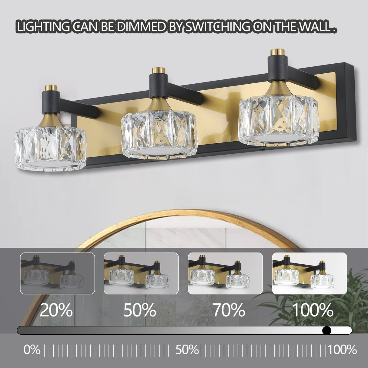 LED 3-Light Modern Crystal Bathroom Vanity Light Over Mirror Bath Wall Lighting Fixtures - V.I.P Digital Presence